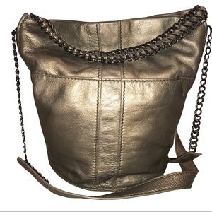 Ramy Brook Blake Metallic Bag Woven Chains Slouchy
